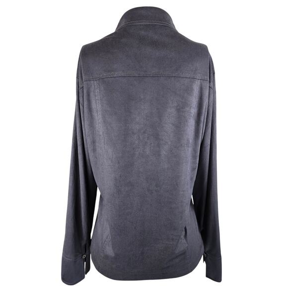 J.Jill Gray Super Soft Button Closure Long Sleeve Business Casual Blouse 16 - Picture 3 of 5